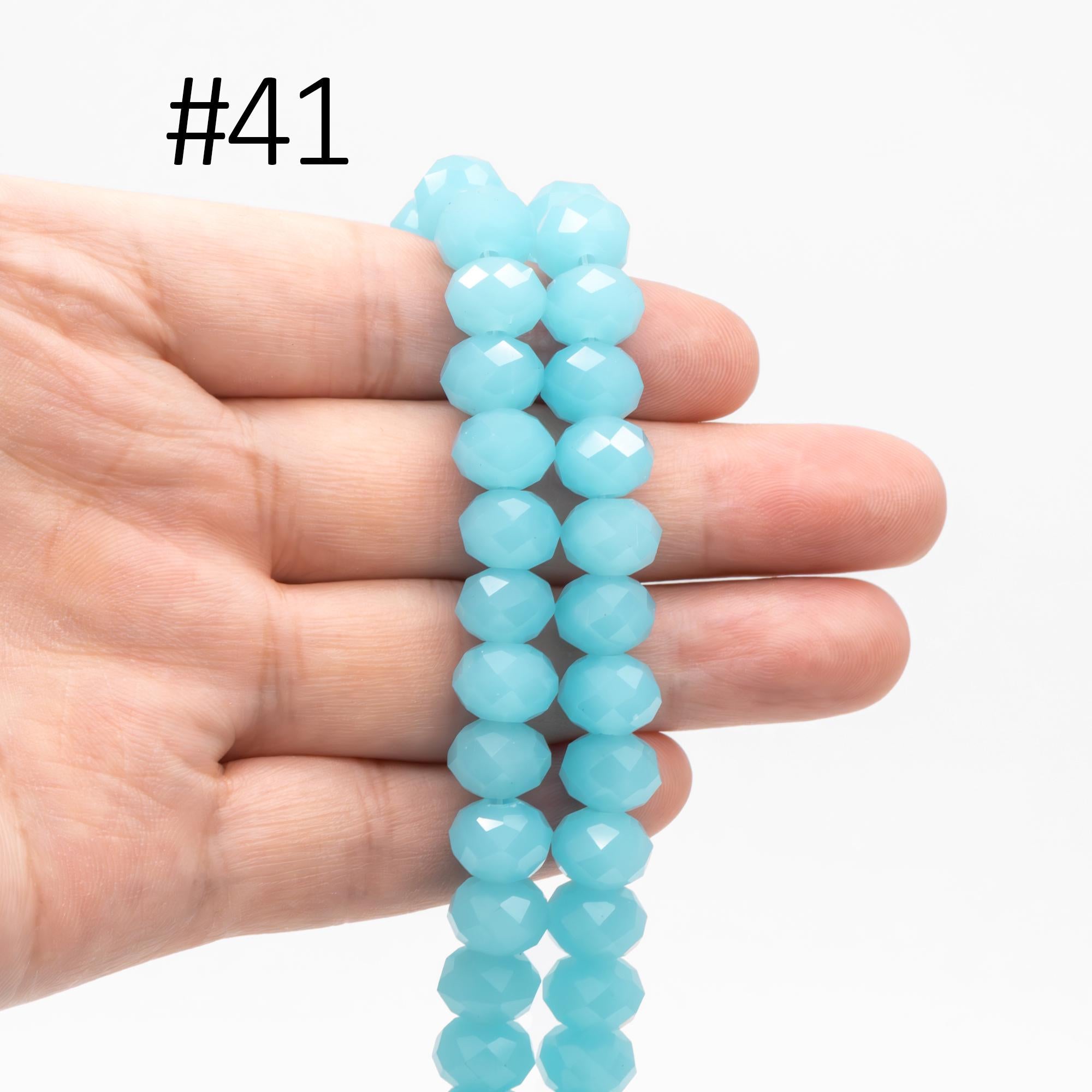 65 beads Rondelle Crystal Glass Faceted beads 8x10mm (BZ10)